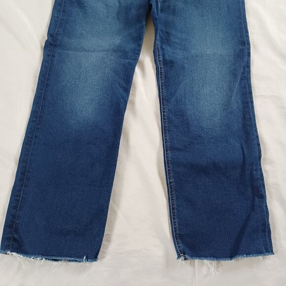 Tommy Jeans Straight Highrise Ankle Dark Wash Stretch Raw Hem Size 12 Size 31 - Picture 4 of 12